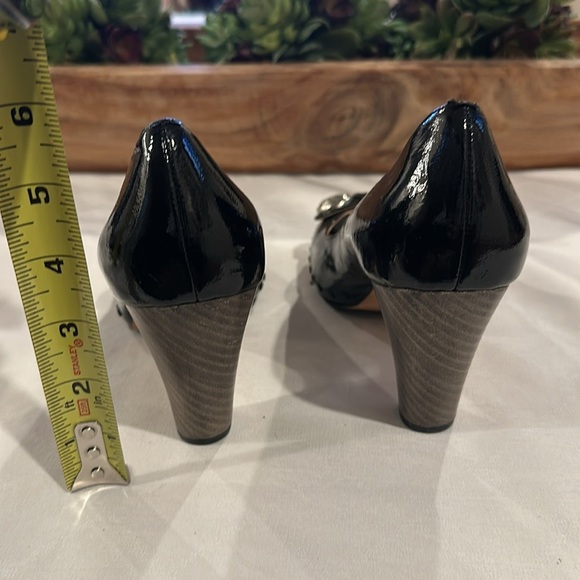 Coach Hanna black peeptoe shoes‎ high heels sandals size 7 - Picture 4 of 9